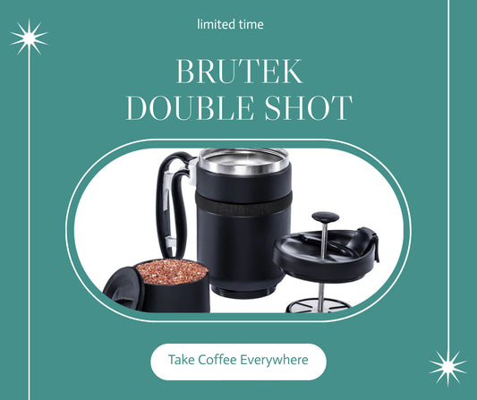 BRUTEK Double shot coffee mug french press